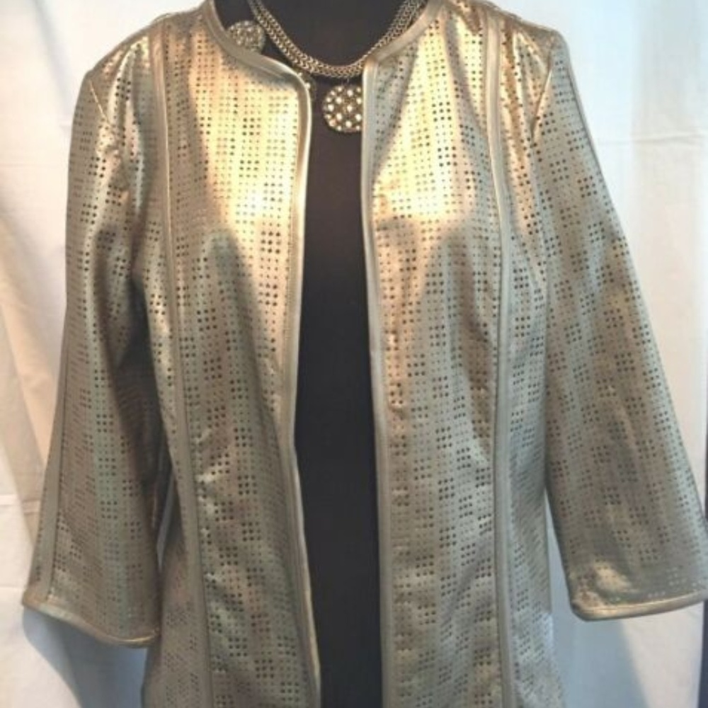 Chico's Traveler's Collection Gold Open Jacket - 0